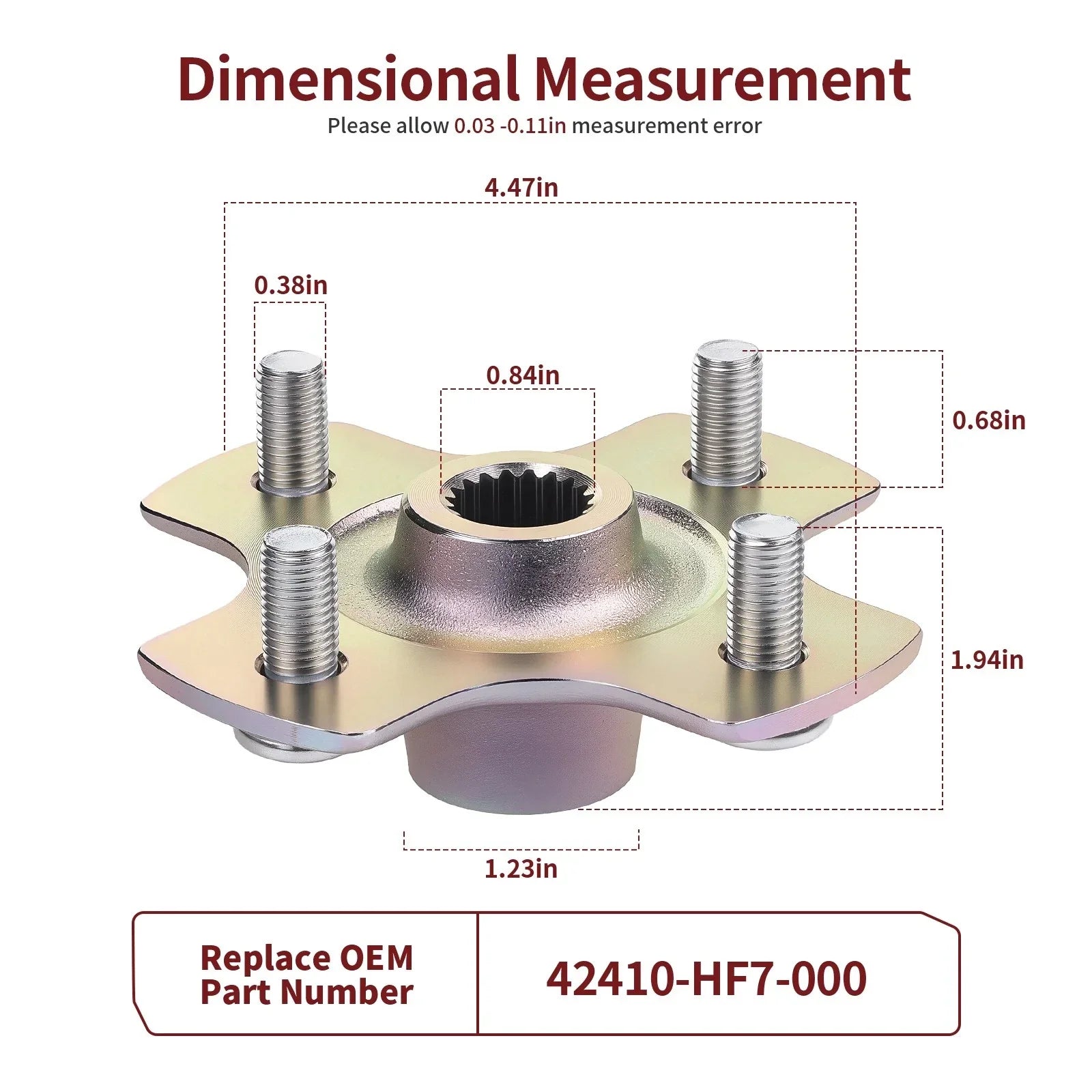 Rear Wheel Hub for Honda TRX90 TRX90X TRX90EX (1993–2024)