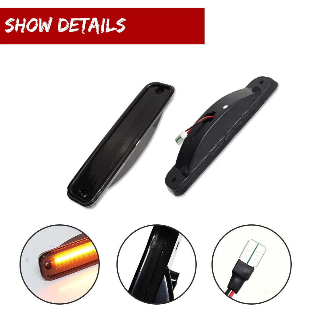 2X Smoked Amber LED Side Marker Lights for GMC Jimmy (1973–1980)