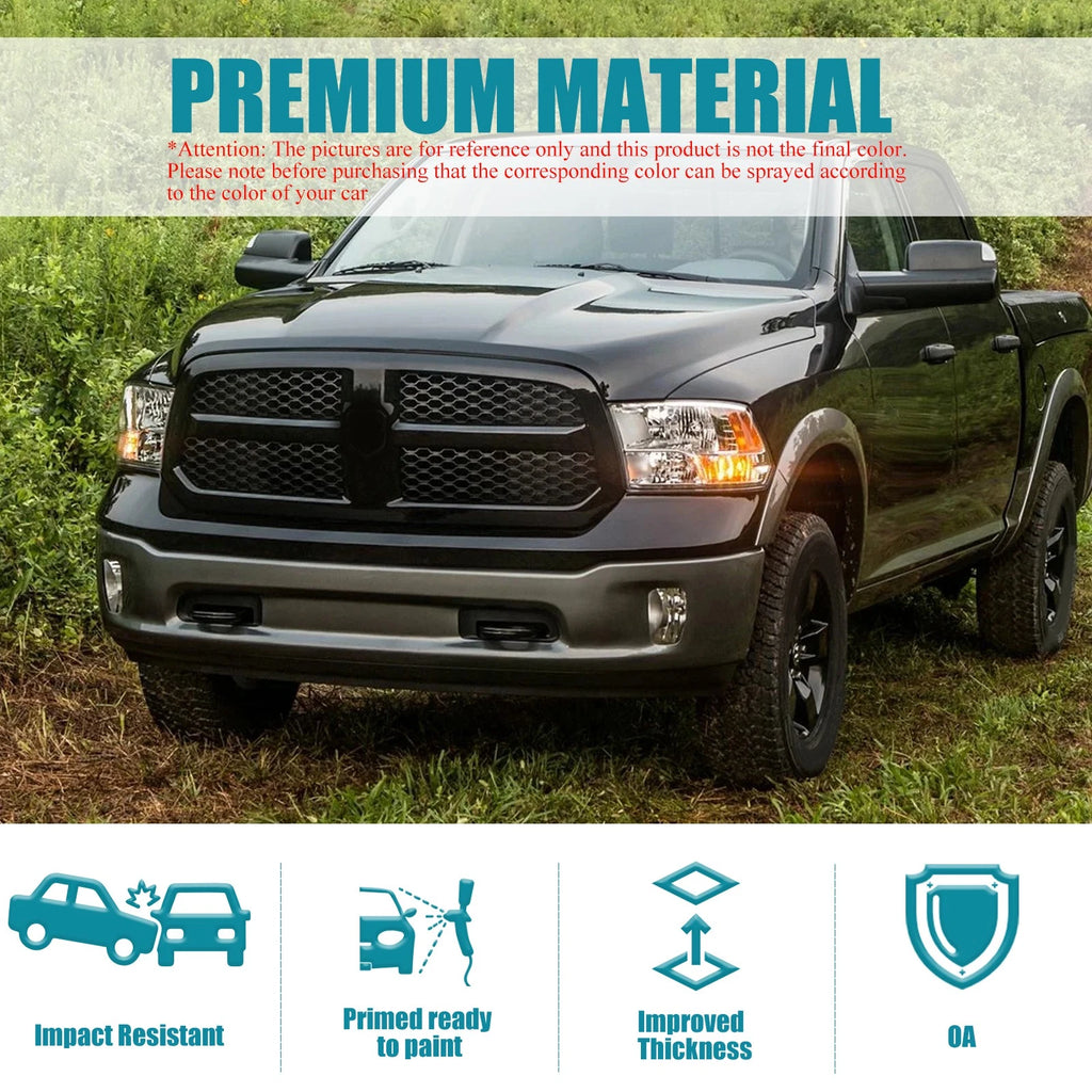 Black Steel Front Bumper for Dodge Ram 1500 (2013–2018) with Fog Light Holes