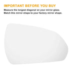 Right Side Heated White Mirror Glass for Hyundai IONIQ (2016-2023)
