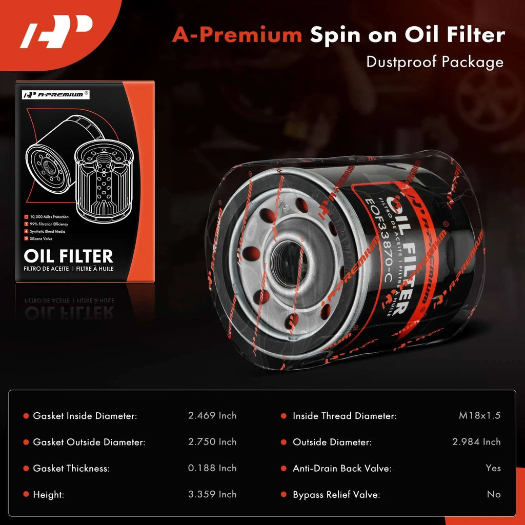 Engine Oil Filter for Chevrolet Silverado 1500, Equinox (2002-2013)