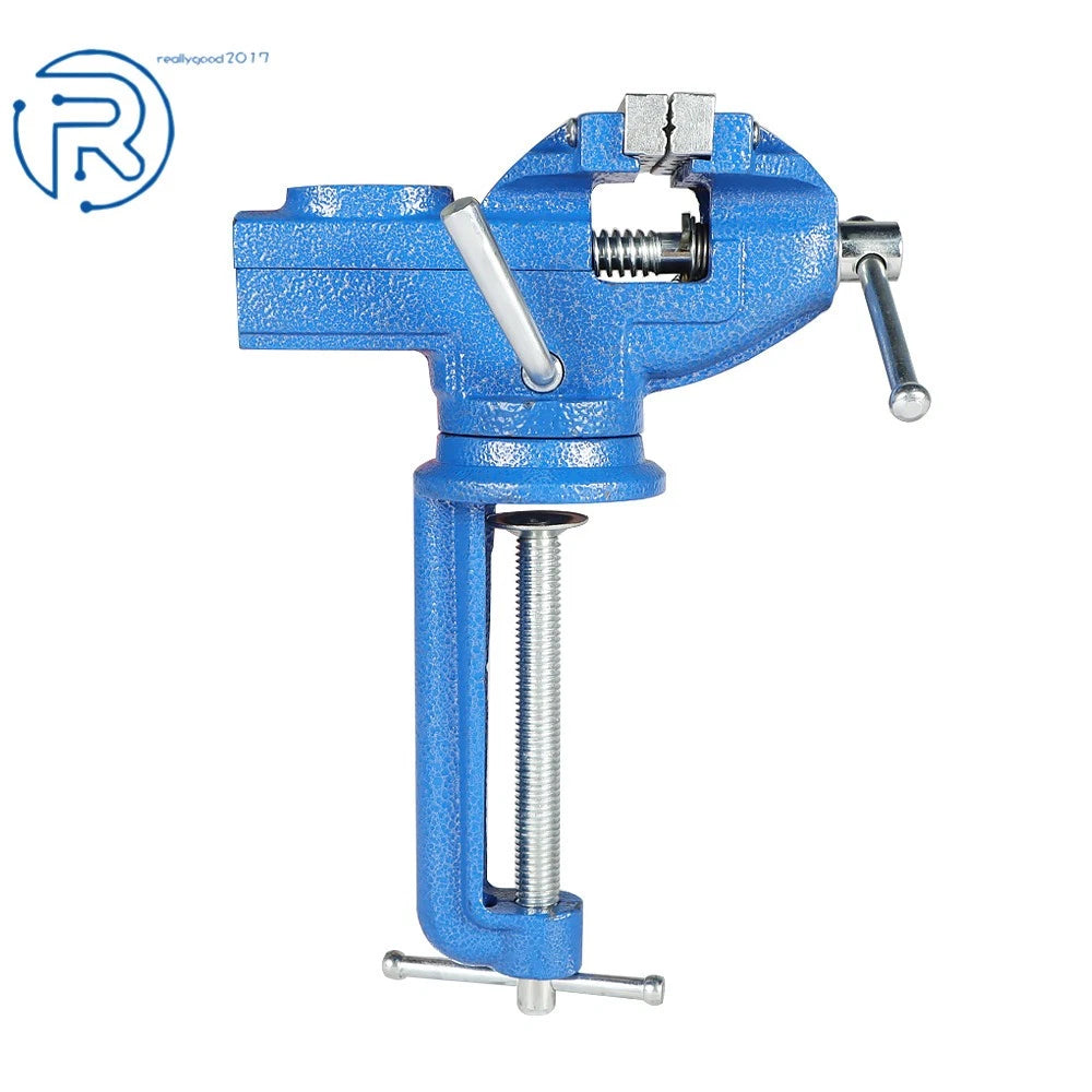 3-Inch Bench Vise with 360° Swivel Base for Universal Use