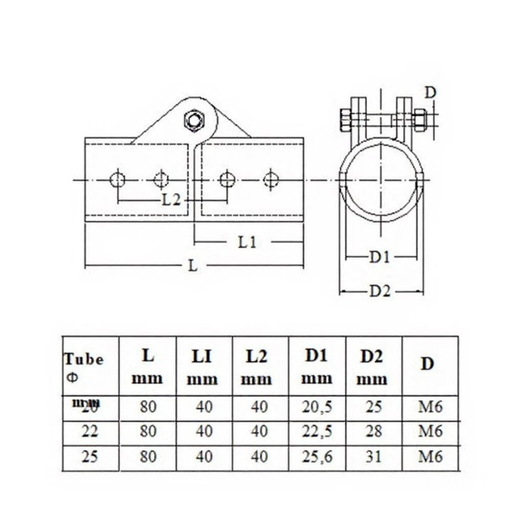 Swivel Connector for Boat Tube 316 SS Folding Design 22mm 25mm