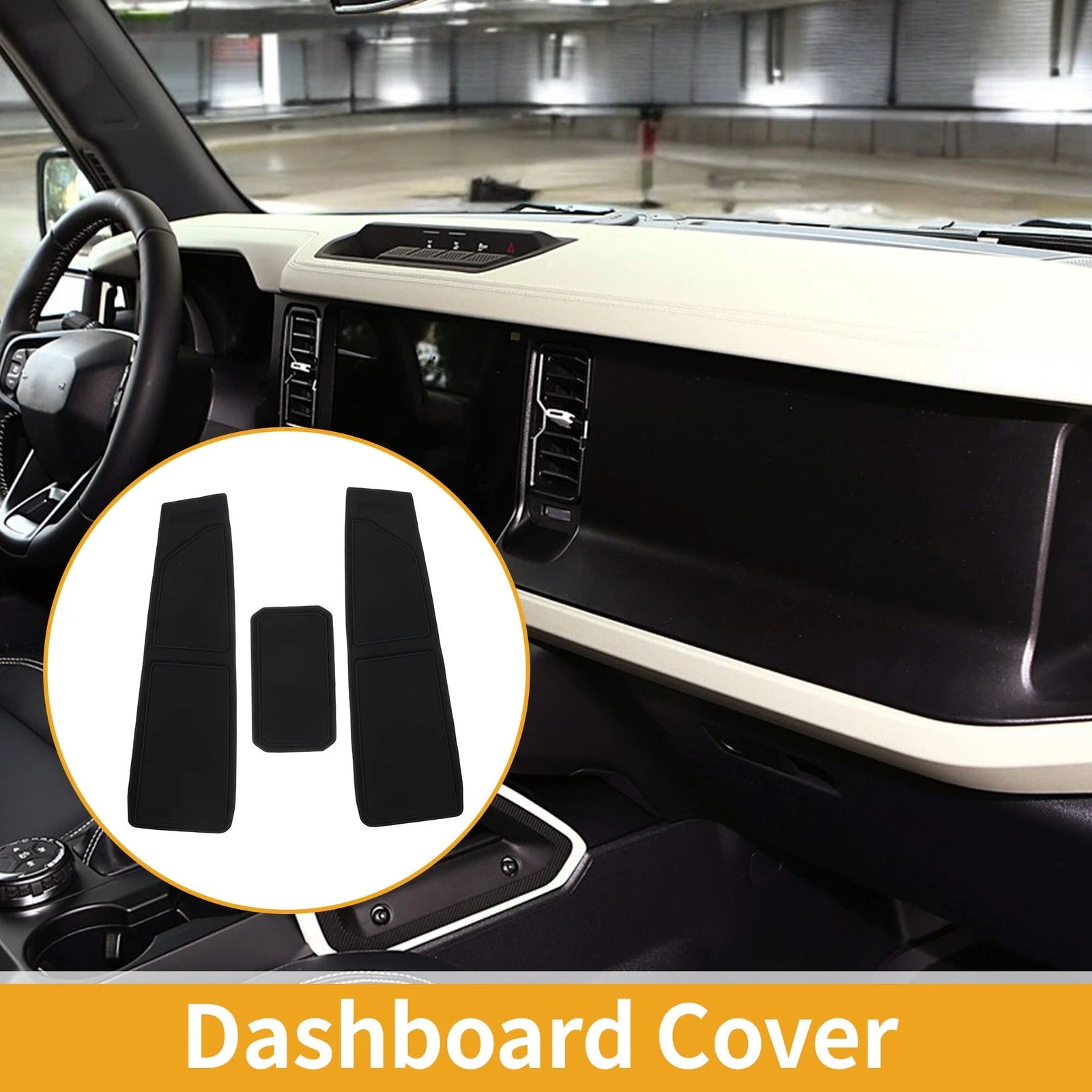 Dashboard Cover for Ford Bronco (2021–2024) Black Set of 1