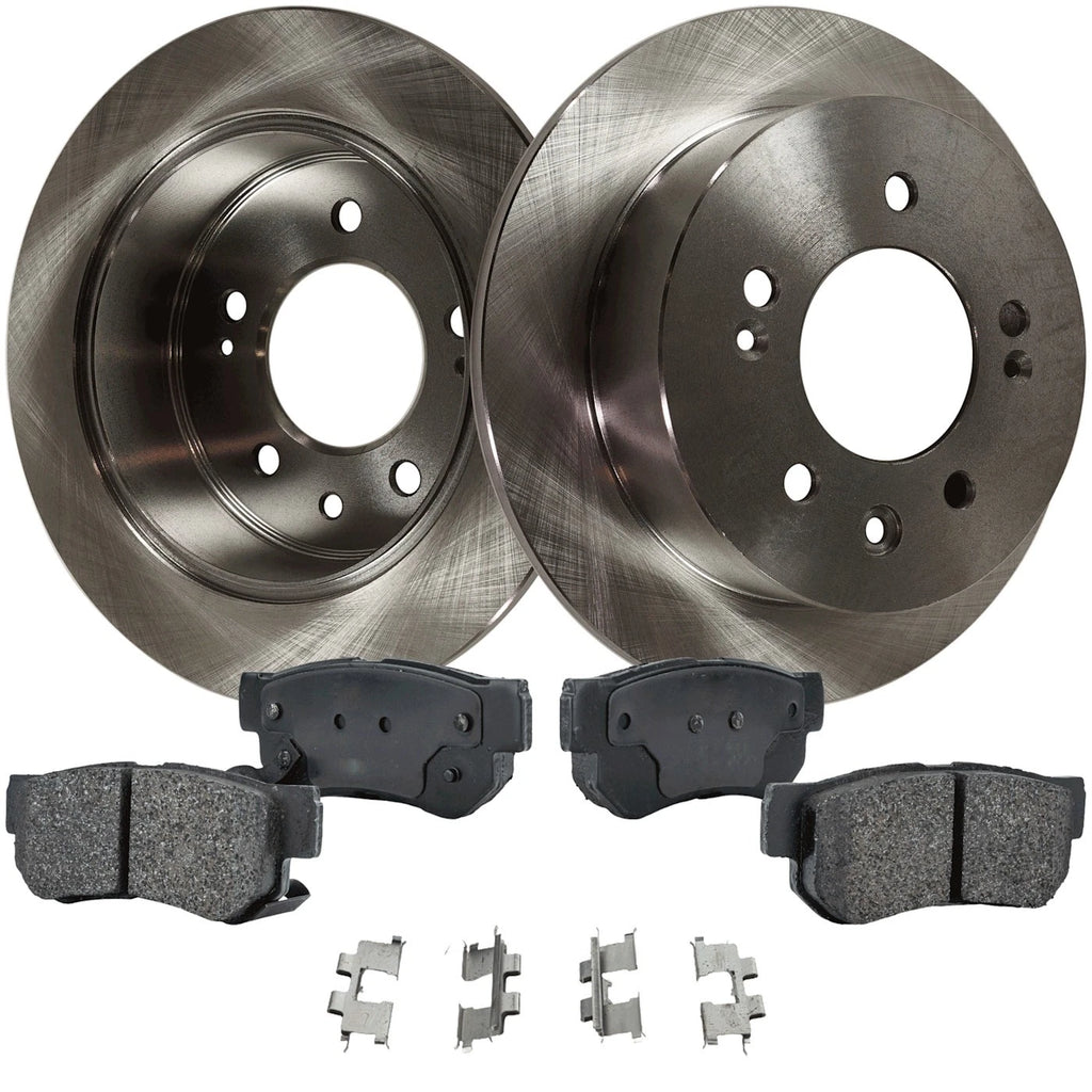 Set of 2 Brake Rotors and Pads for Hyundai Elantra (2007–2009)