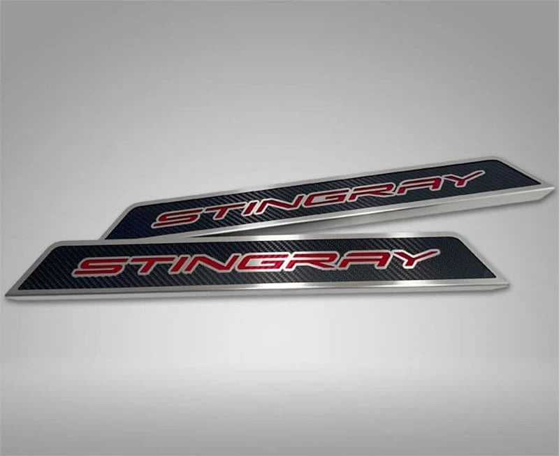 Door Sill Trim Replacement for 2020-2022 Chevy Corvette C8 Blue Vinyl
