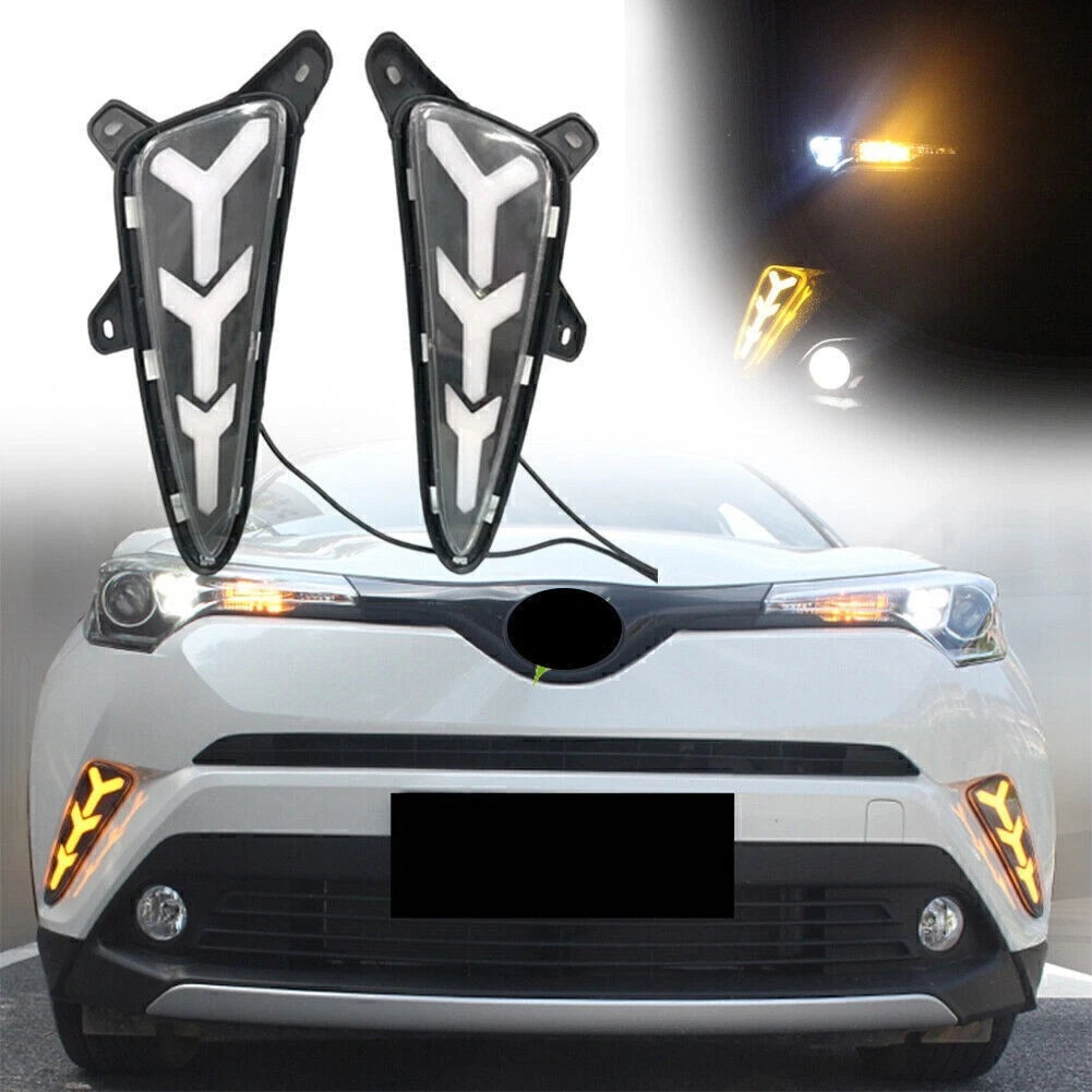 LED Daytime Running Light Fog Lamp DRL w/ Signal for Toyota C-HR (2016–2018)