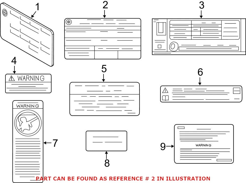 Genuine OEM Emission Label 71228658340 for BMW X5 (2016)