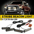 6LED Amber/White Hazard Flash Strobe Light for Trucks (USA)