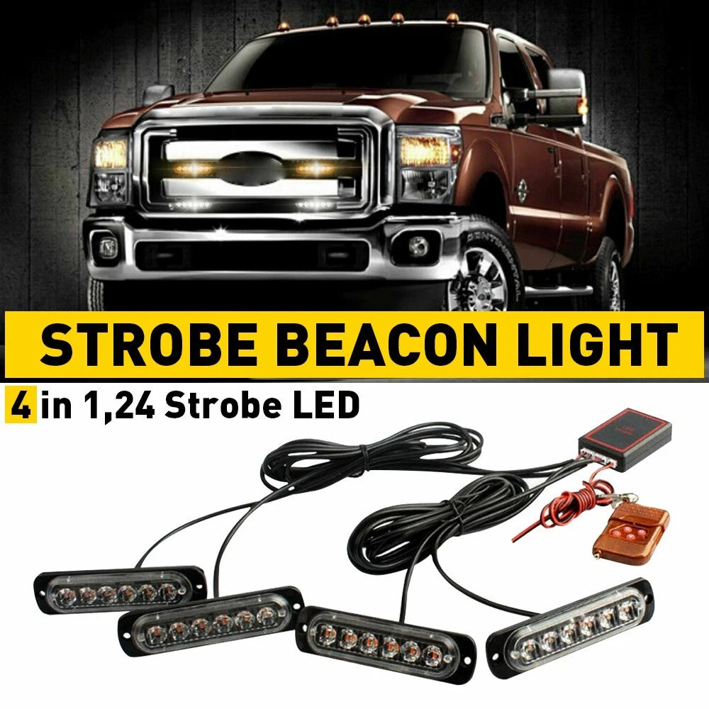 6LED Amber/White Hazard Flash Strobe Light for Trucks (USA)