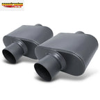 Set of 2 Stainless Steel 3" Center Inlet/Outlet Exhaust Muffler