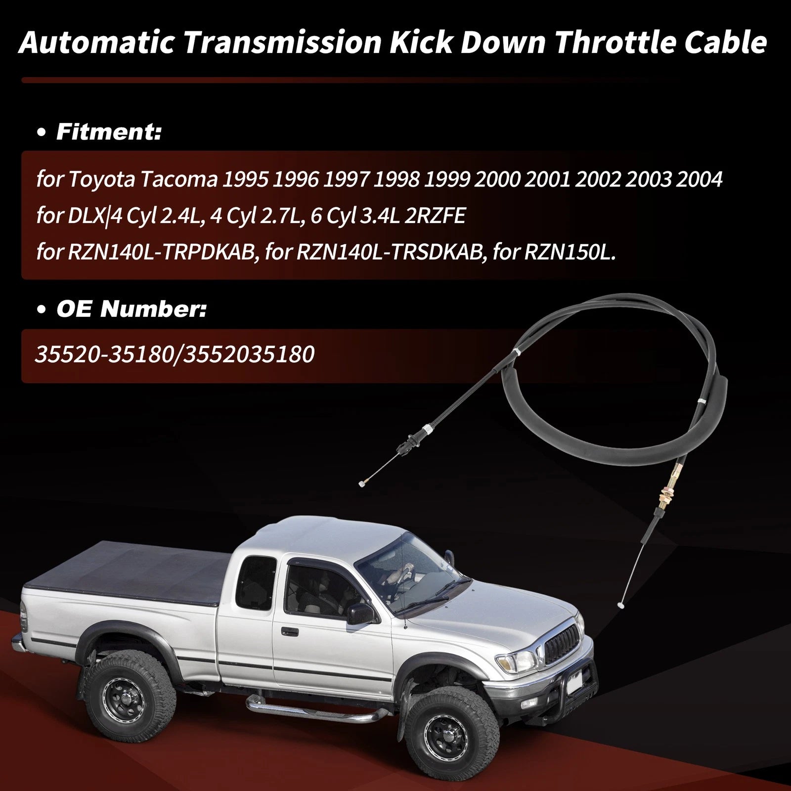 Throttle Cable for Toyota Tacoma (1995–2004) No. 35520-35180