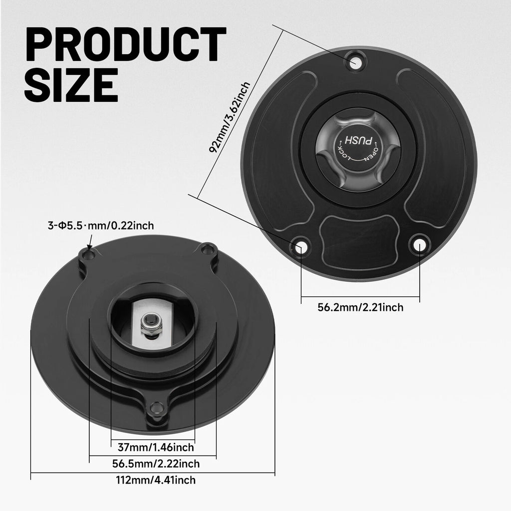 CNC Keyless Fuel Gas Tank Cap Cover for Kawasaki ZX10R ZX14 (2006–2013)