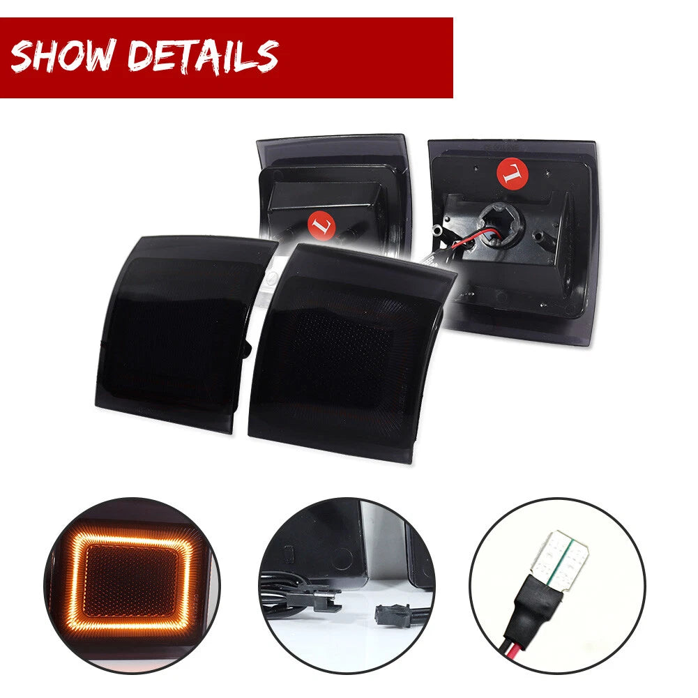 4X Amber LED Front Side Marker Lights for Chevy C/K 1500 2500 3500 (1994–1998)