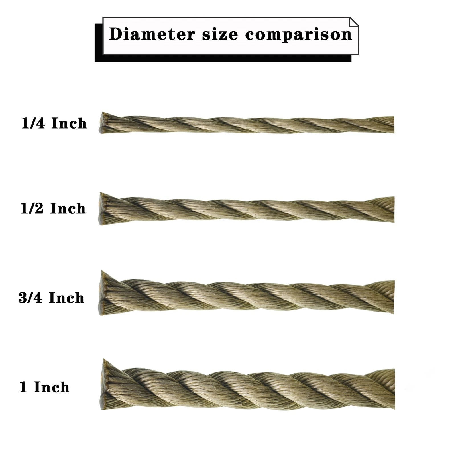 3 Strand Twisted Rope for Arborist Use (50/100FT)