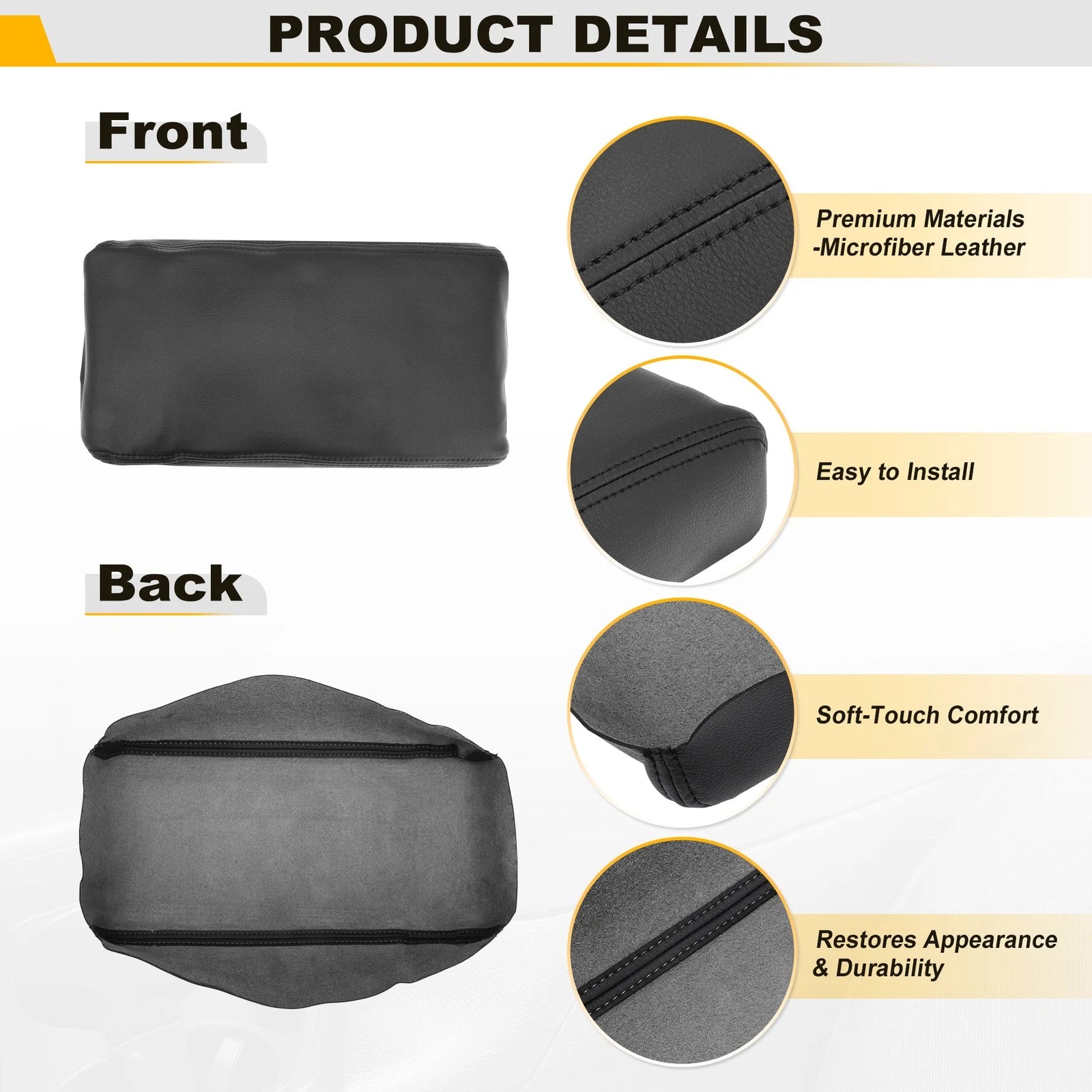 Leather Center Console Lid Armrest Cover for Subaru Crosstrek (2012–2017)