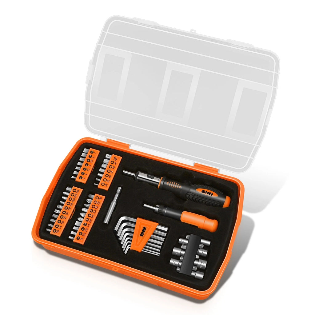 51Pcs Magnetic Screwdriver Bit Set with Organizer Box for Universal Use