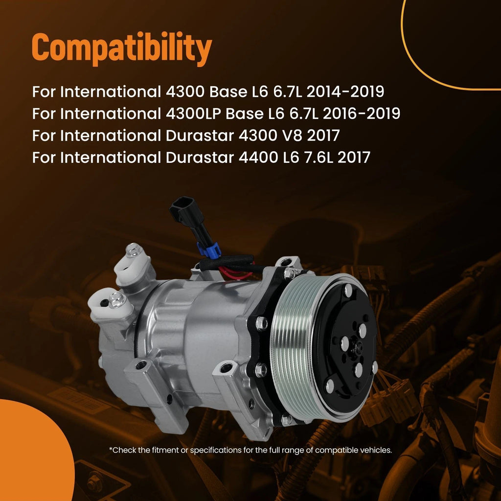 A/C Compressor w/Clutch for International MV607 (2019–2020) 4034409C3 QP1934