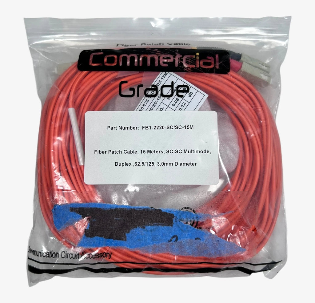 Fiber Patch Cable FB1-2220-SC/SC for Commercial Grade (15M)