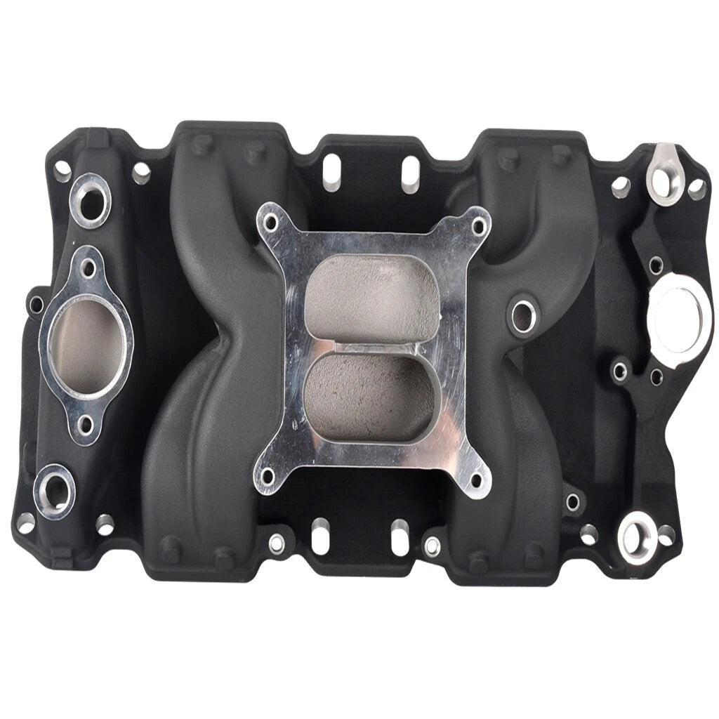 Intake Manifold Dual Plane Aluminum for SBC Chevy 350 400 (1955–1995) Black