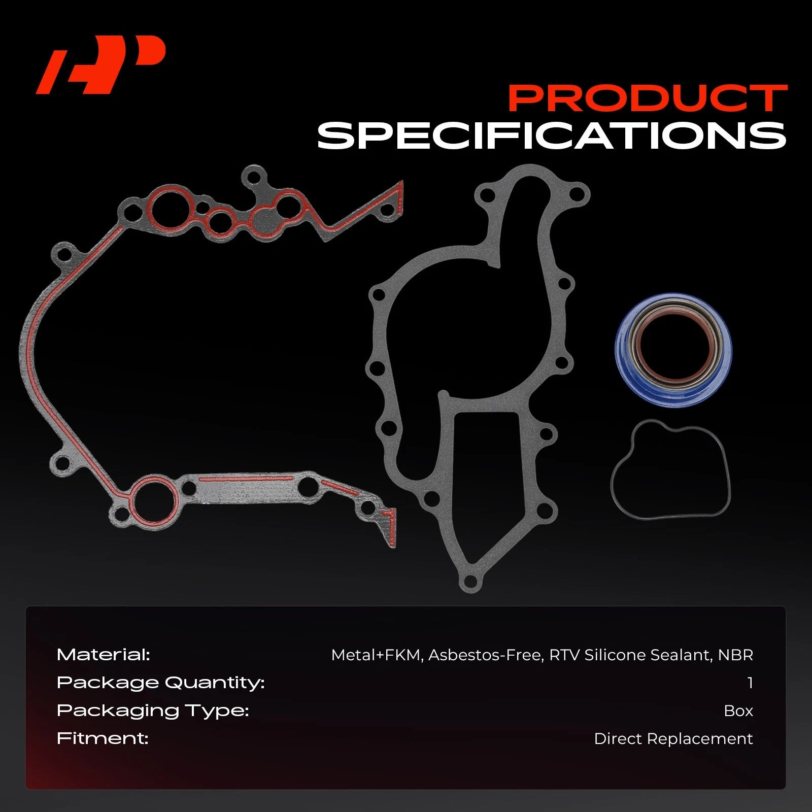 Engine Timing Cover Gasket Set for Ford Taurus Lincoln Mercury (1988–1993)