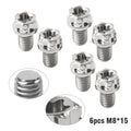 6pcs M8x15mm Titanium Torx Head Flange Bolts for Motorcycle Bike