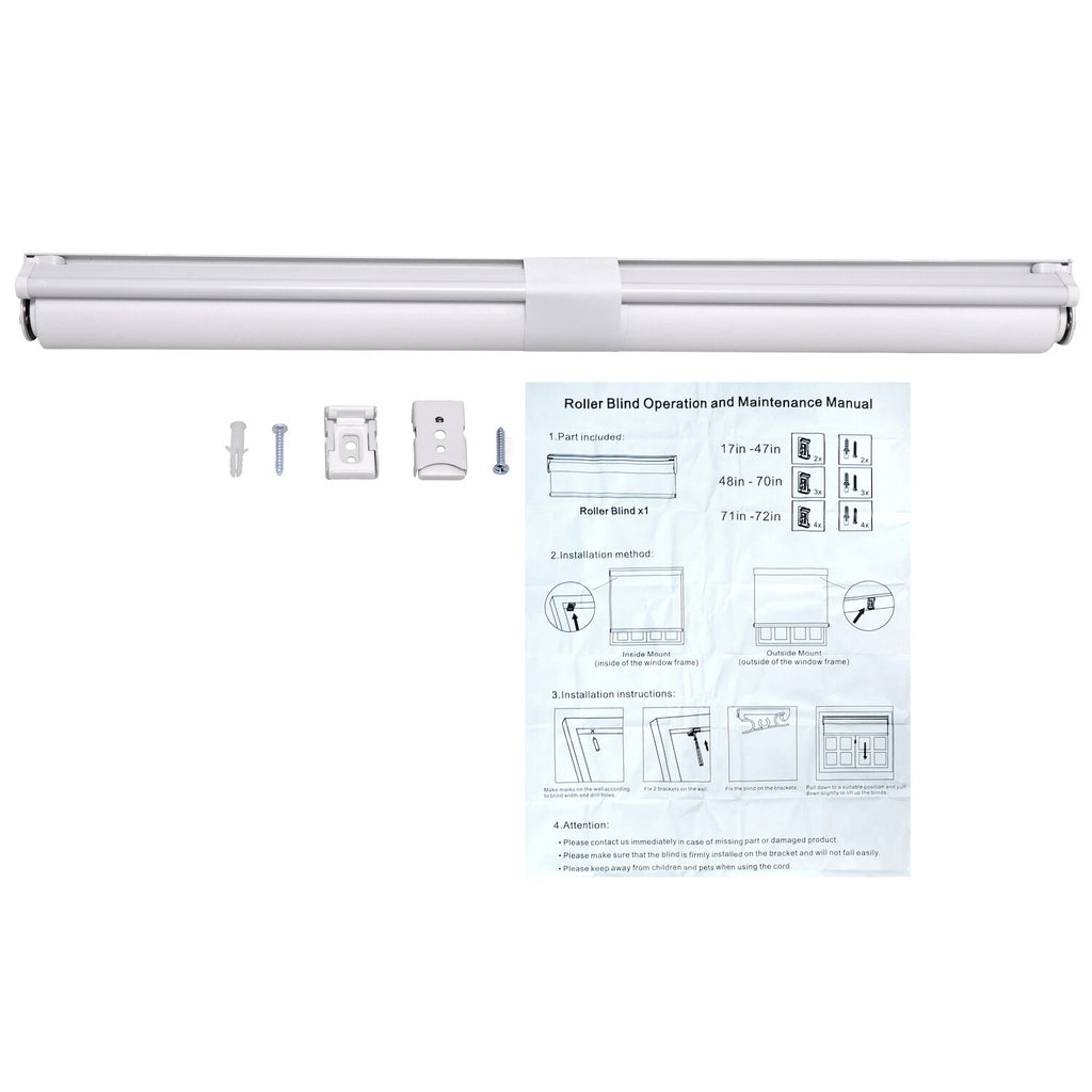 Cordless Roller Shades 52"x72" for Windows - Waterproof Insulated