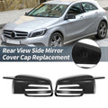 Pair Rearview Mirror Cover Cap Black Carbon Fiber for Mercedes-Benz W176 W246