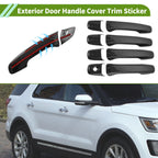 Set of 1 Exterior Door Handle Cover Trim for Ford Explorer (2011–2019) Carbon Fiber Black