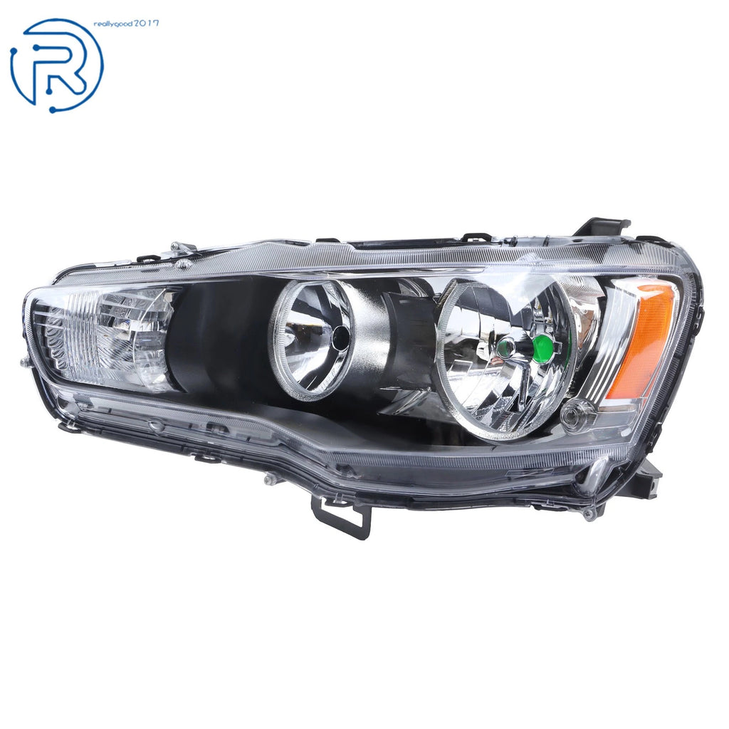 Black Housing Headlight for Mitsubishi Lancer EVO X (2008–2017) Left Side Halogen