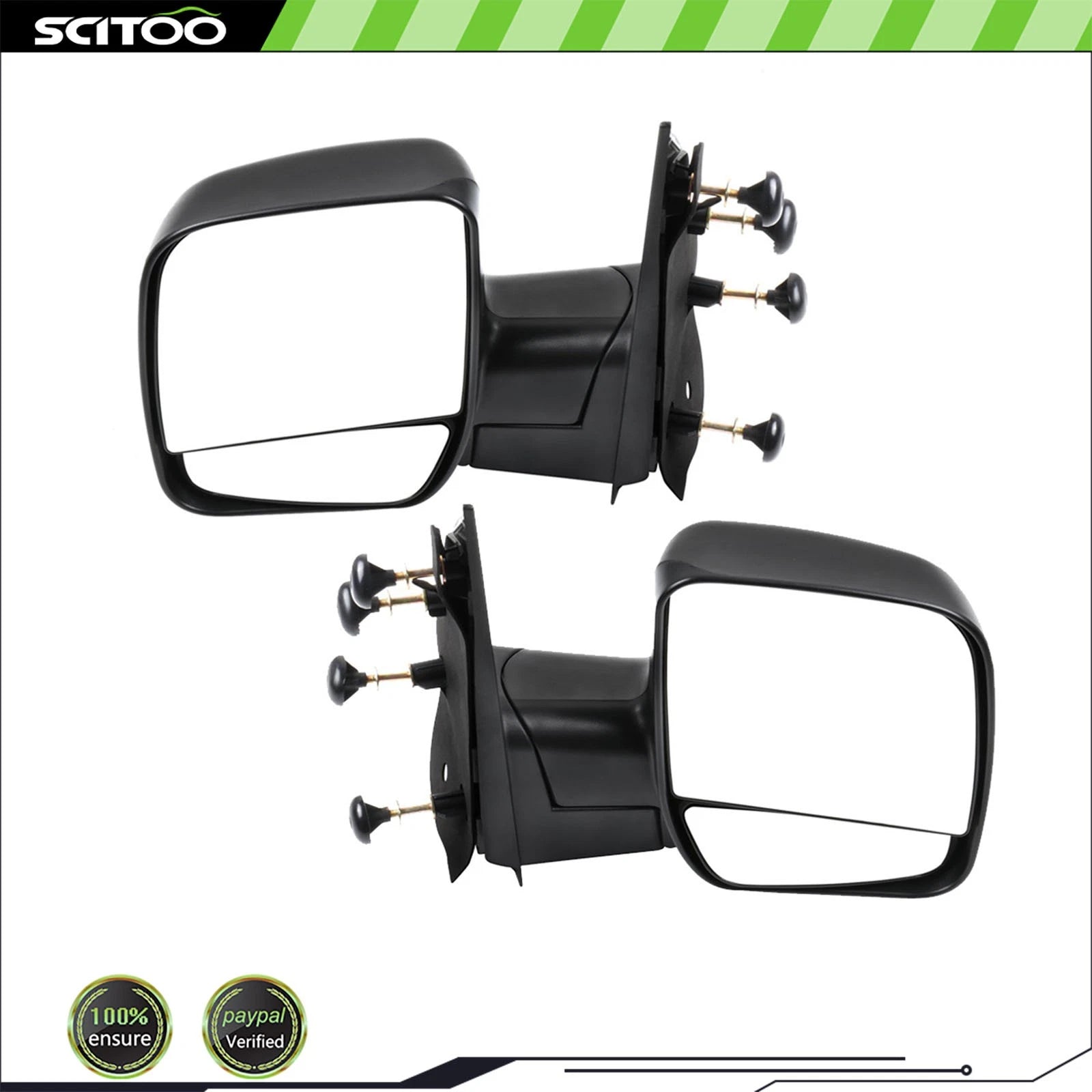 Manual Fold Black Side View Mirrors for Ford Econoline (2003–2014)