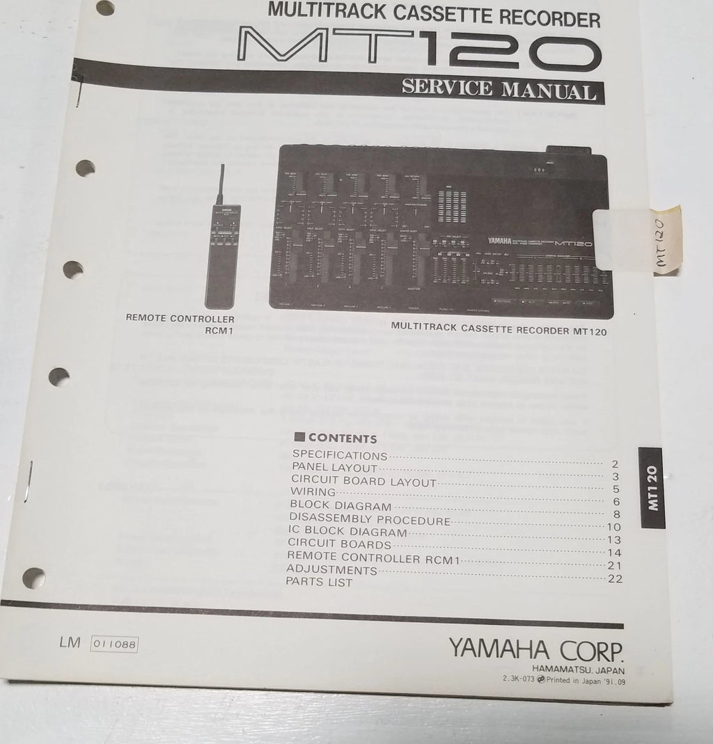 Service Manual for Yamaha MT120 (Vintage)