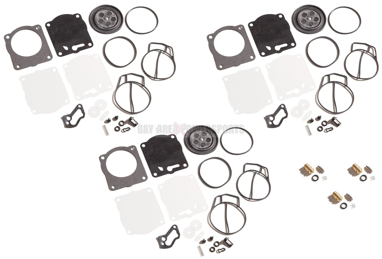Triple Carburetor Rebuild Kit & Needle Seats for Yamaha AR210 (2003–2005)