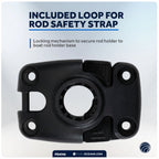 Fishing Rod Holder Deck Mount Base for Kayak (Sliding-Lock, Black)