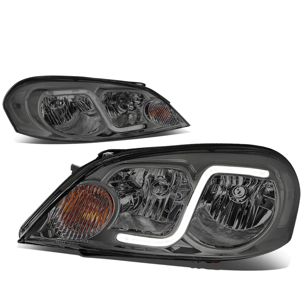LED DRL Headlight/Lamp Pair for Chevy Impala (2006–2016) Smoked Clear