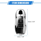 3 x Button Car Remote Key Fob Cover for Porsche Macan (2014-2022) TPU Silver Tone