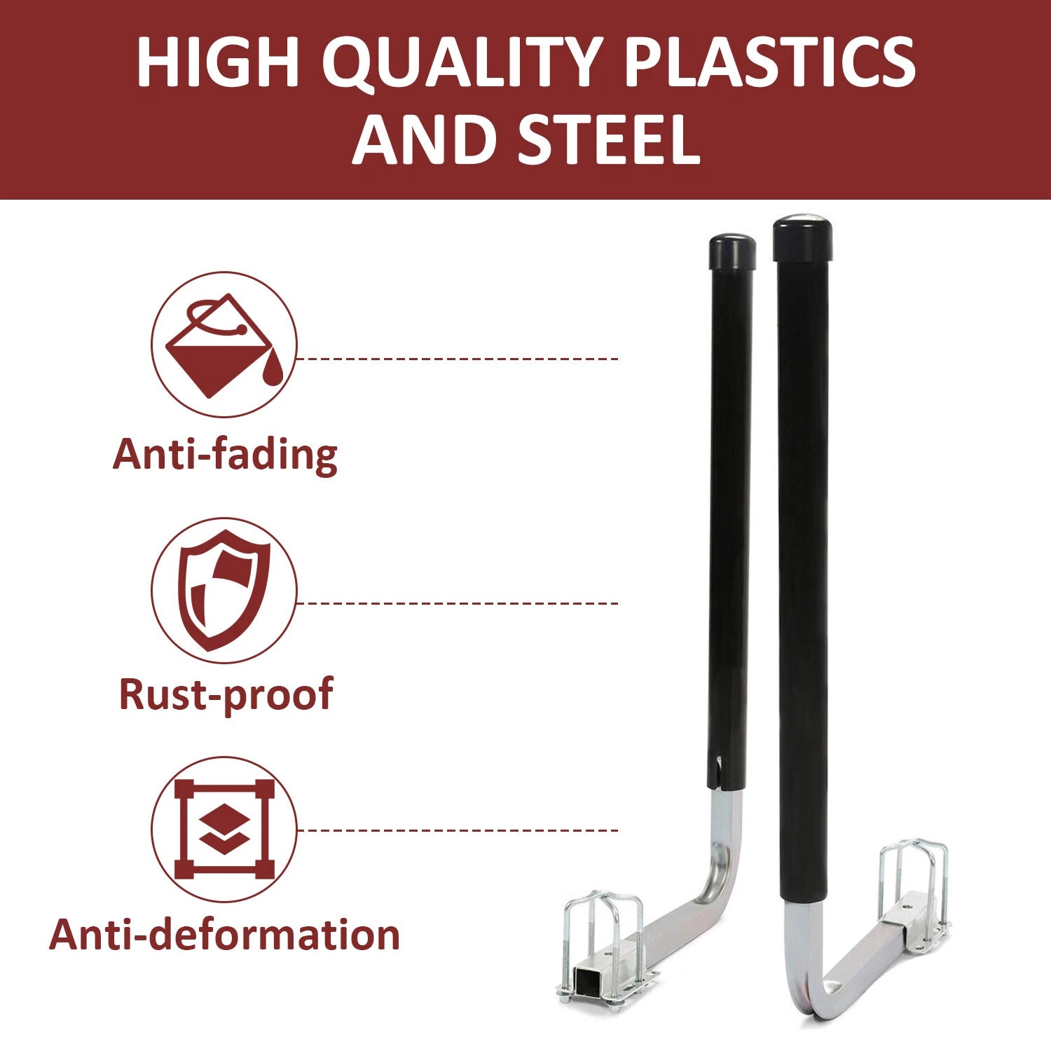 Set of 2 Zinc-Plated Guide On Posts for Boat Trailer (40")