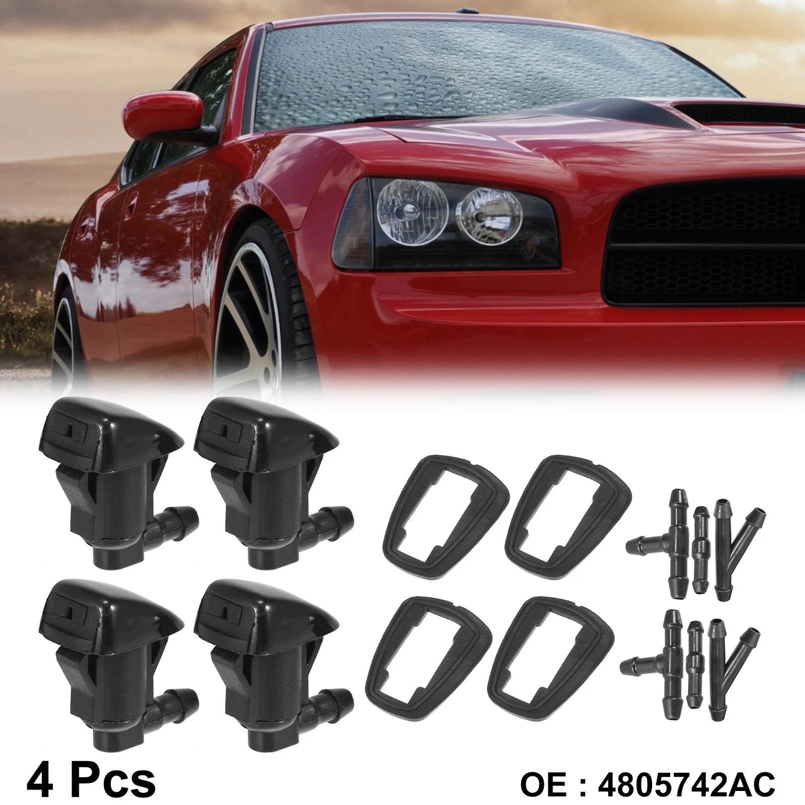 Set of 4 Front Windshield Washer Nozzles for Toyota Solara (2000–2008) 85381-AE020