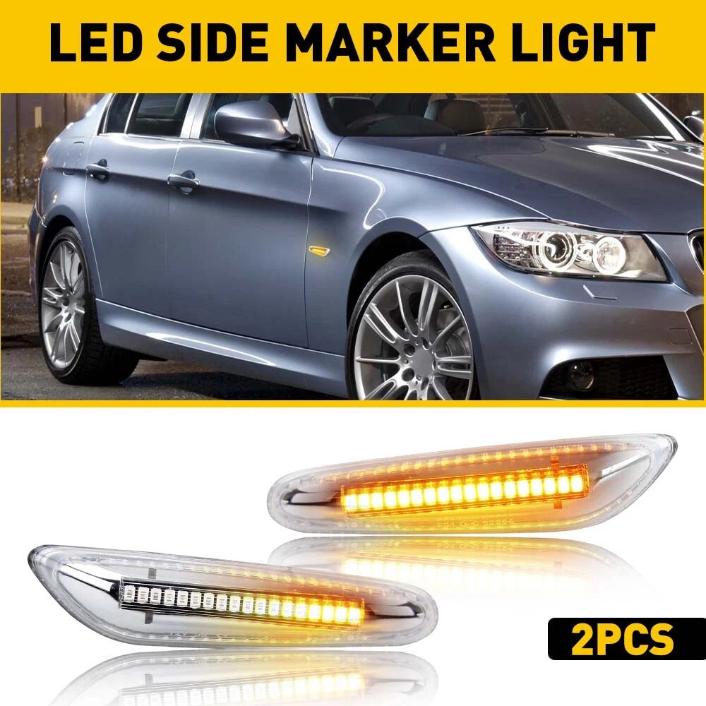 LED Fender Side Marker Light Turn Signal for BMW E60 E82 E83 E90 E92 E46 (2000–2015)
