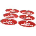 Set of 6 Gasoline Only Stickers 2" x 4" Round