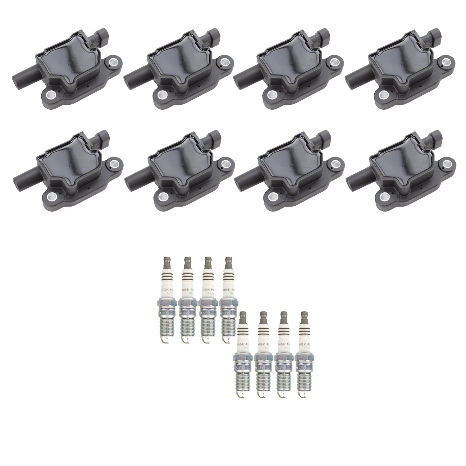 Set of 8 NGK Ignition Coils & Ruthenium HX Spark Plugs for Silverado Sierra Tahoe