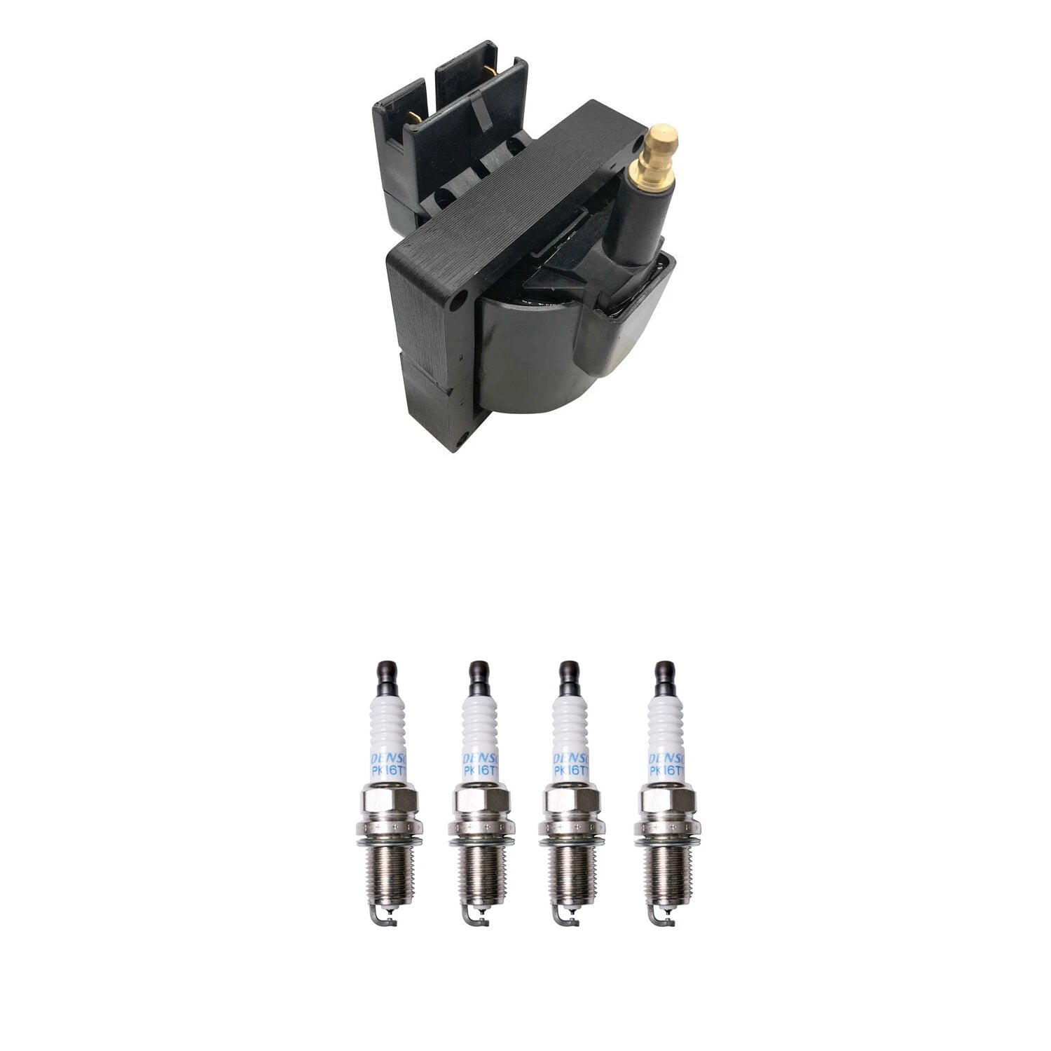 Ignition Coil & Denso Platinum Spark Plugs Kit for Ford Probe (1993–1997)