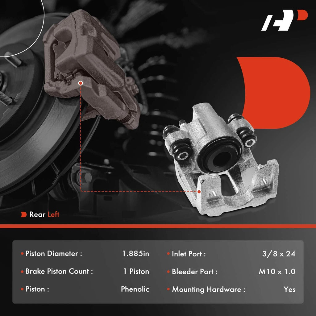 Rear Left Brake Caliper for Ford Explorer (2001–2010) Jeep Wrangler (2007–2018)
