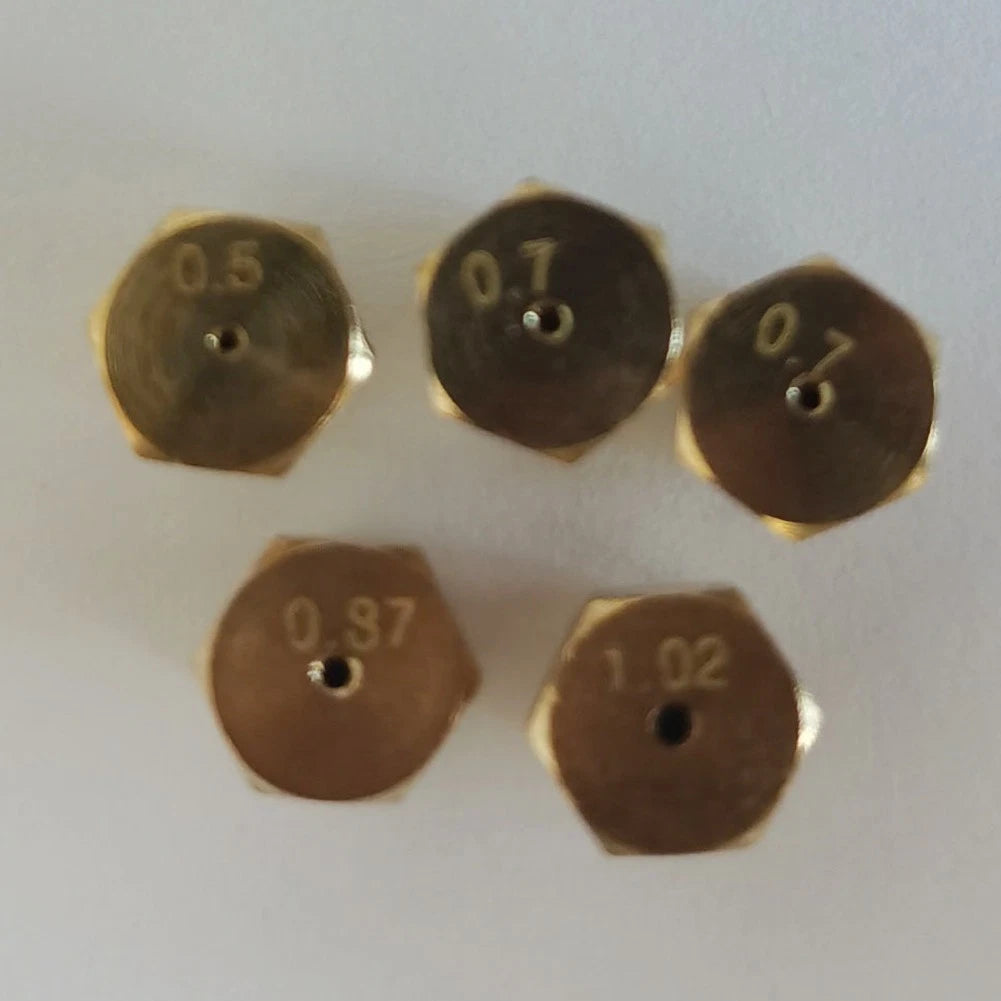 Gas Stove Nozzle Set of 4 (0.5/0.7/0.7/0.87/1.02) for Commercial Stoves
