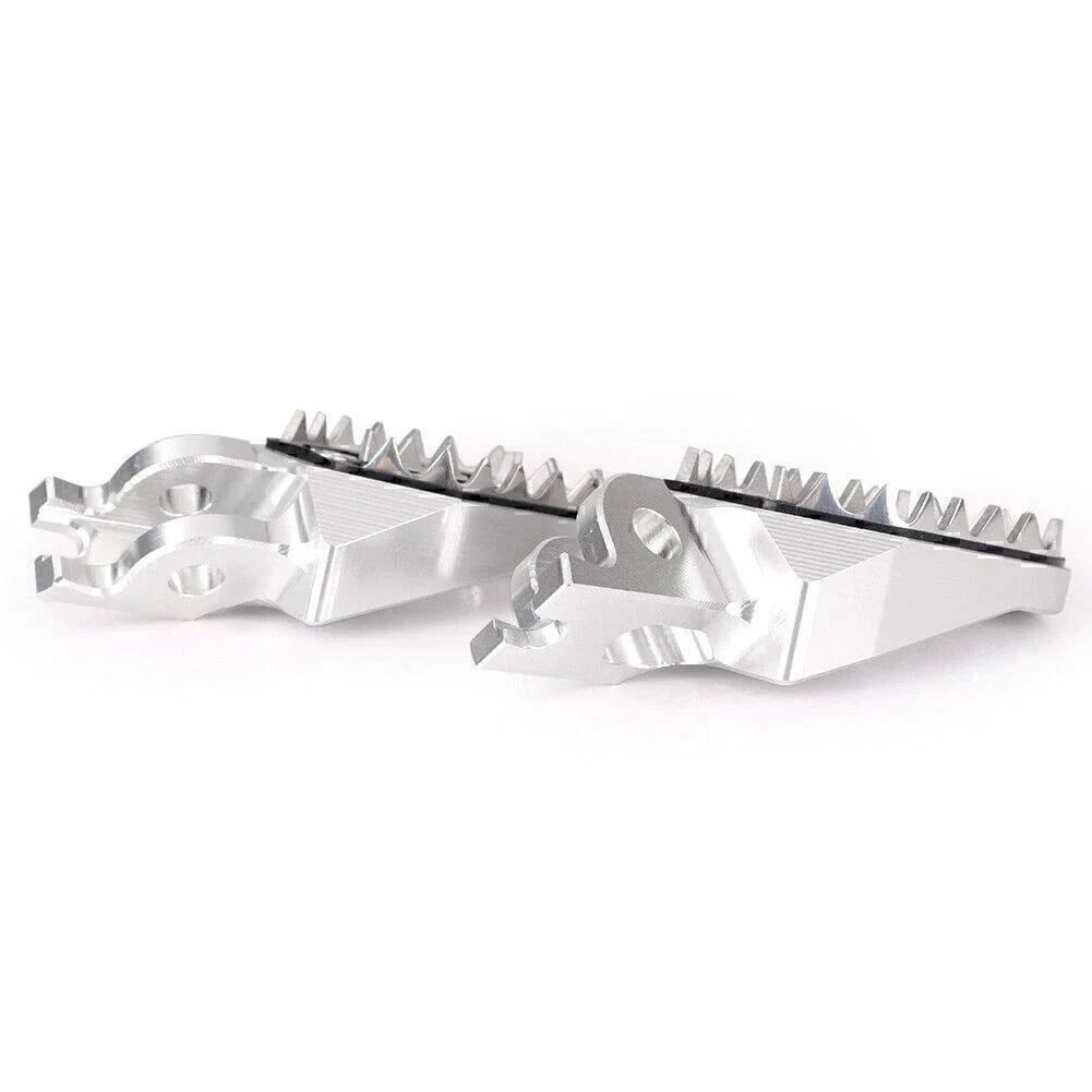 Silver Shark Teeth Racing Foot Pegs for Kawasaki KX250 KX450 (2008-2015)