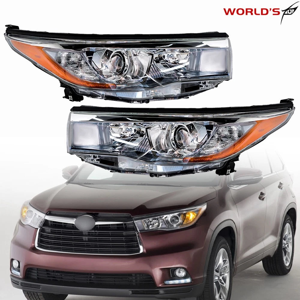 Halogen Headlight Assembly Pair for Toyota Highlander (2014–2016)