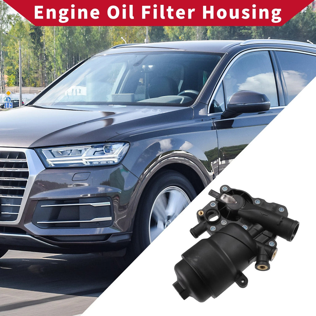 Engine Oil Filter Base Housing Assembly with Seals for Audi A6 A7 (2012–2018) No.059115389K