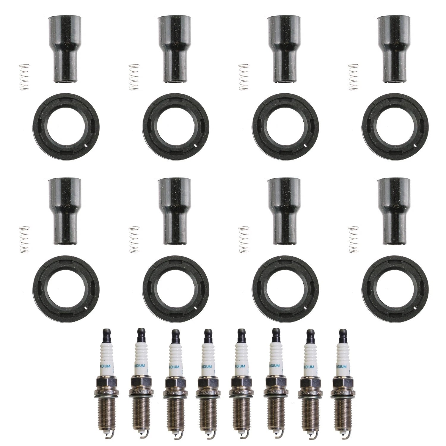 Set of 8 Denso Iridium Spark Plugs & Coil Boots for Sequoia Tundra (2007–2021)