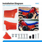 Set of 2 Side Panel Covers Red for Honda XR200R XR250R (1984–2002)