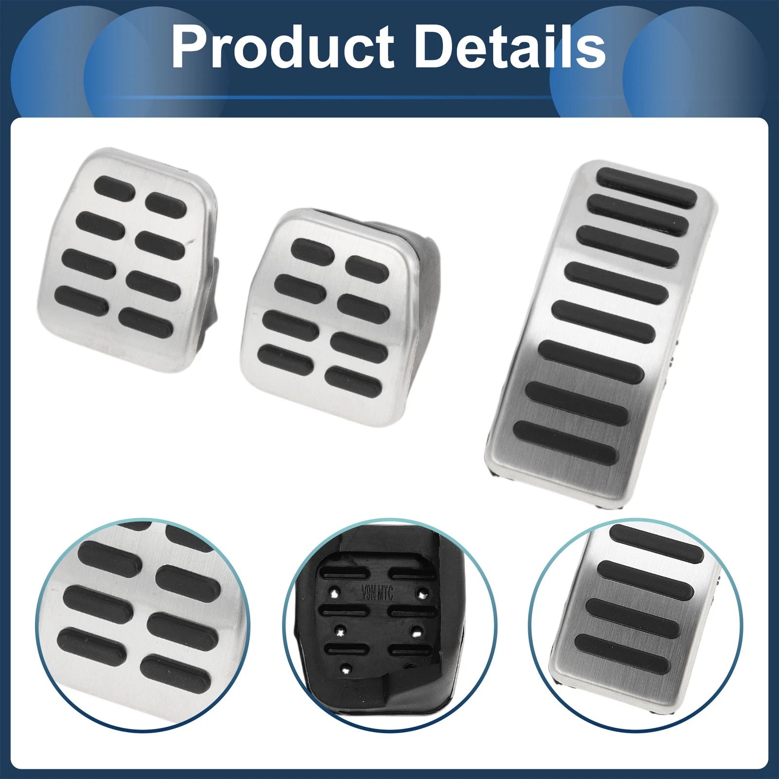 Set of 1 Manual Footrest Pedals Cover for Volkswagen Golf (1997–2005) Silver Tone